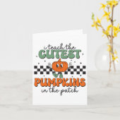 I Teach The Cutest Pumpkins In The Patch Retro Tea Kaart (Gele Bloem)