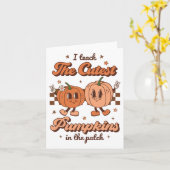 I Teach The Cutest Pumpkins In The Patch Retro Tea Kaart (Gele Bloem)