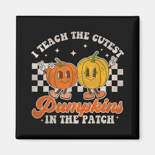 I Teach The Cutest Pumpkins In The Patch Retro Tea Magneet (Voorkant)