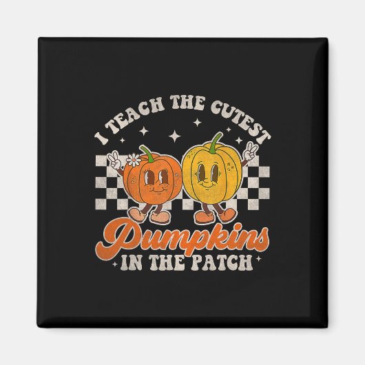 I Teach The Cutest Pumpkins In The Patch Retro Tea Magneet (Voorkant)