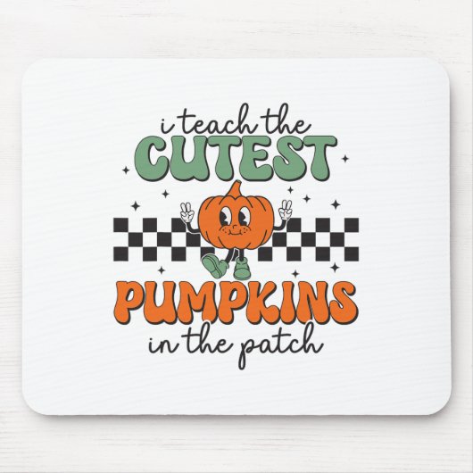 I Teach The Cutest Pumpkins In The Patch Retro Tea Muismat (Voorkant)