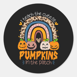 I Teach The Cutest Pumpkins In The Patch Retro Tea Ronde Sticker