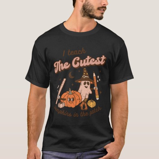 I Teach The Cutest Pumpkins In The Patch Retro Tea T-shirt (Voorkant)