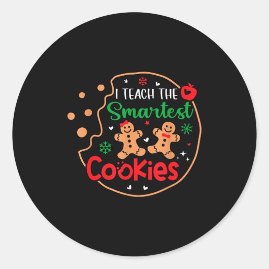 I Teach The Smartest Cookies Funny Christmas Xmas  Ronde Sticker (Voorkant)