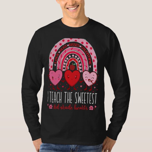 I Teach The Sweetest 3rd Grade Hearts Teachers Val T-shirt (Voorkant)