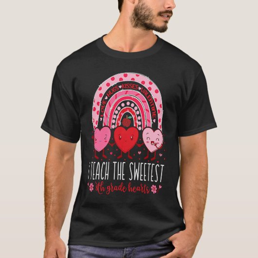 I Teach The Sweetest 8th Grade Hearts Teachers Val T-shirt (Voorkant)