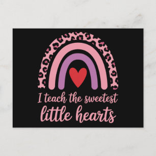 I Teach The Sweetest Hearts Rainbow Teacher Briefkaart