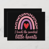 I Teach The Sweetest Hearts Rainbow Teacher Briefkaart (Voorkant / Achterkant)