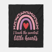 I Teach The Sweetest Hearts Rainbow Teacher Fleece Deken (Voorkant)