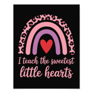 I Teach The Sweetest Hearts Rainbow Teacher Foto Afdruk