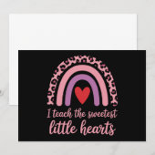 I Teach The Sweetest Hearts Rainbow Teacher Kaart (Voorkant / Achterkant)