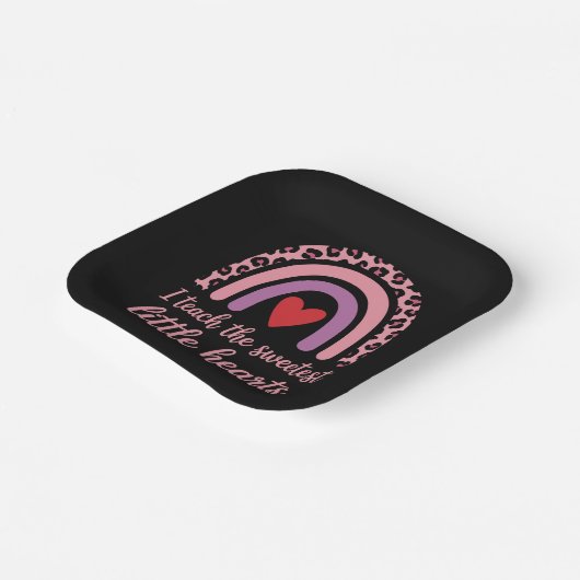 I Teach The Sweetest Hearts Rainbow Teacher Papieren Bordje (Gebogen)