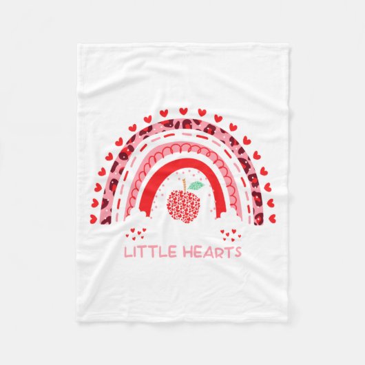 I Teach The Sweetest Hearts Rainbow Teacher Valent Fleece Deken (Voorkant)