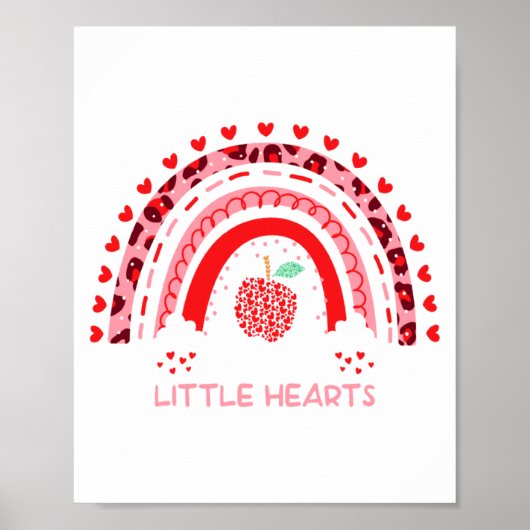 I Teach The Sweetest Hearts Rainbow Teacher Valent Poster (Voorkant)