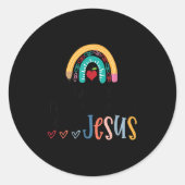 I Teach Tiny Humans About Jesus Christian Teacher  Ronde Sticker (Voorkant)