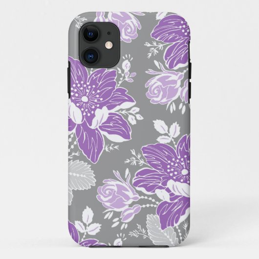 i Telefoon 5 Paars grijs Floral Pattern Case-Mate iPhone Case (Achterkant)