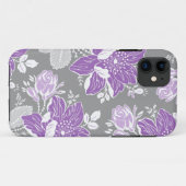 i Telefoon 5 Paars grijs Floral Pattern Case-Mate iPhone Case (Achterkant (horizontaal))