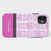 i Telefoon 5 Roze Damask Aangepaste naam Case-Mate iPhone Case (Achterkant (horizontaal))