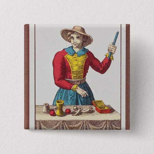 I The Magicia, zeven tarotkaarten Vierkante Button 5,1 Cm (Voorkant)