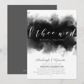 I Thee Wed Dark Waterverf Gothic bruiloft uitnodig Kaart (Voorkant / Achterkant)
