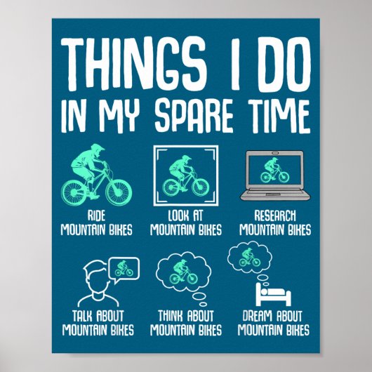 I Things Spare Time Mountainbike Poster (Voorkant)