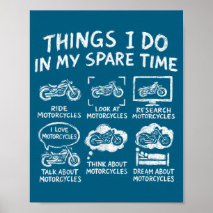 I Things Vrije Tijd Motorrijder Motorfiets Poster