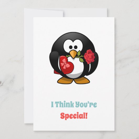 I Think You're Special Penguin Printable Feestdagenkaart (Voorkant)