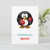 I Think You're Special Penguin Printable Feestdagenkaart (Staand voorkant)
