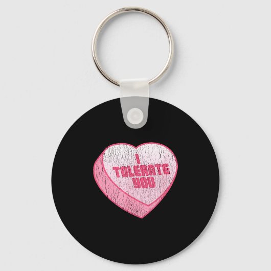 I Tolerate You Candy Heart Funny Valentine's Day  Sleutelhanger (Voorkant)