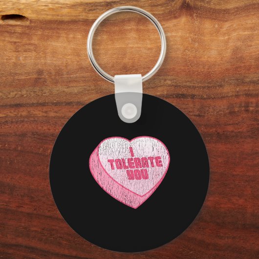 I Tolerate You Candy Heart Funny Valentine's Day  Sleutelhanger (Voorkant)