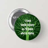 I Trace Family History Ronde Button 5,7 Cm (Voorkant /achterkant)