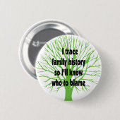 I Trace Family History Ronde Button 5,7 Cm (Voorkant /achterkant)