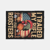 I Traded My Rifle For Roosters Veteran Chicken Far Fleece Deken (Voorkant (Horizontaal))