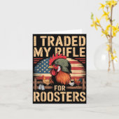 I Traded My Rifle For Roosters Veteran Chicken Far Kaart (Gele Bloem)
