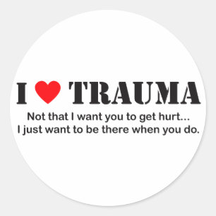 I Trauma Ronde Sticker