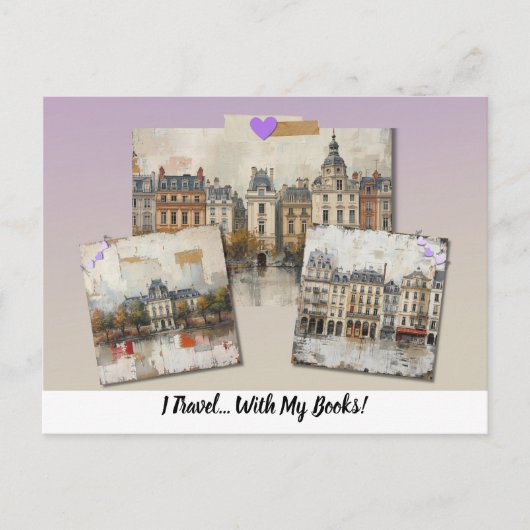 I Travel... With My Books!  Briefkaart (Voorkant)