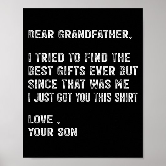 I Tried To Find The Funny Grandfather Day Mens  Poster (Voorkant)