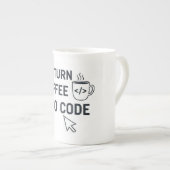 I Turn Coffee Into Code - Funny Programmer Quote Porselein Kop (Voorkant rechts)
