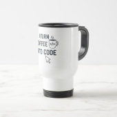 I Turn Coffee Into Code - Funny Programmer Quote Reisbeker (Voorkant rechts)