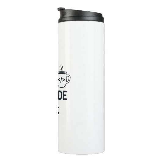I Turn Coffee Into Code - Funny Programmer Quote Thermosbeker (Geroteerd rechts)