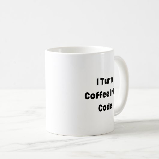 I Turn Coffee Into Code Mug – Funny Programmer Gif Koffiemok (Voorkant rechts)