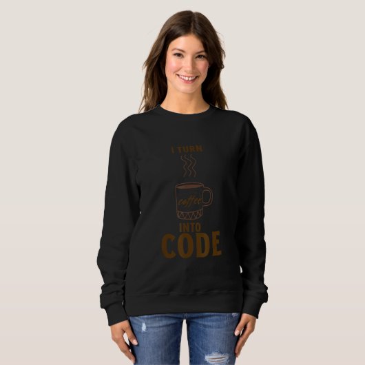 I turn coffee into code trui (Voorkant volledig)