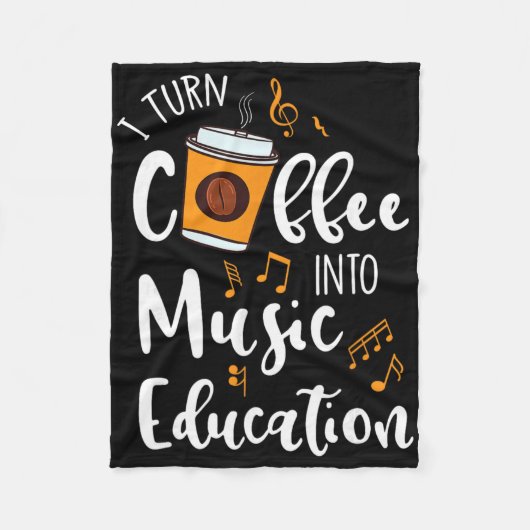 I Turn Coffee Into Music Education Music Teacher G Fleece Deken (Voorkant)