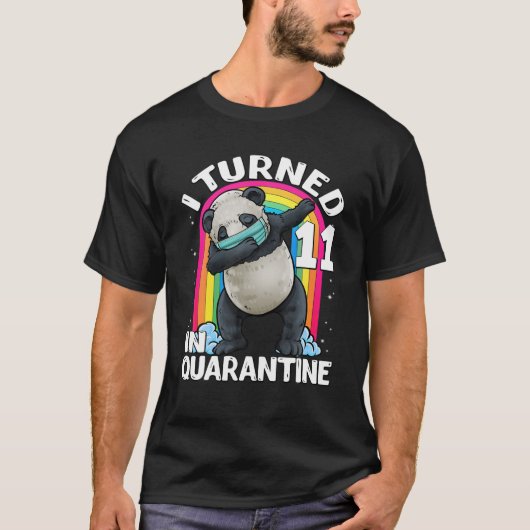 I Turned 11 In Quarantine Dabbing Panda 11Th Birth T-shirt (Voorkant)