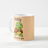 I Turtley Love You Daddy! Cute Father's Day Turtle Koffiemok (Voorkant links)