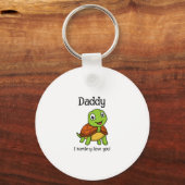 I Turtley Love You Daddy! Cute Father's Day Turtle Sleutelhanger (Voorkant)