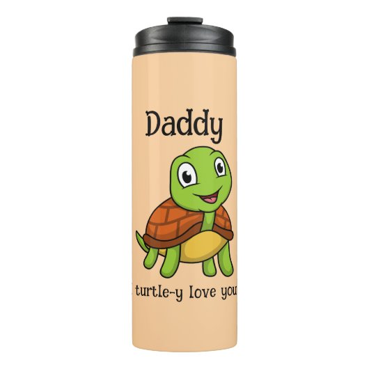 I Turtley Love You Daddy! Cute Father's Day Turtle Thermosbeker (Voorkant)