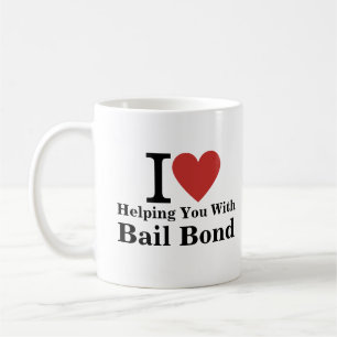 I ❤️ U helpen met Bail Bond CUSTOM Mok