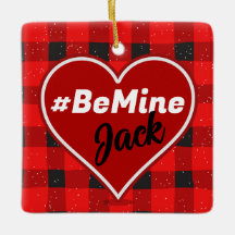I ♥ U I Love You Buffalo Plaid Ornament