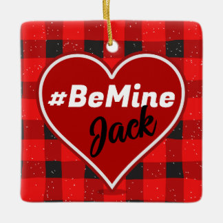 I ♥ U I Love You Buffalo Plaid Ornament